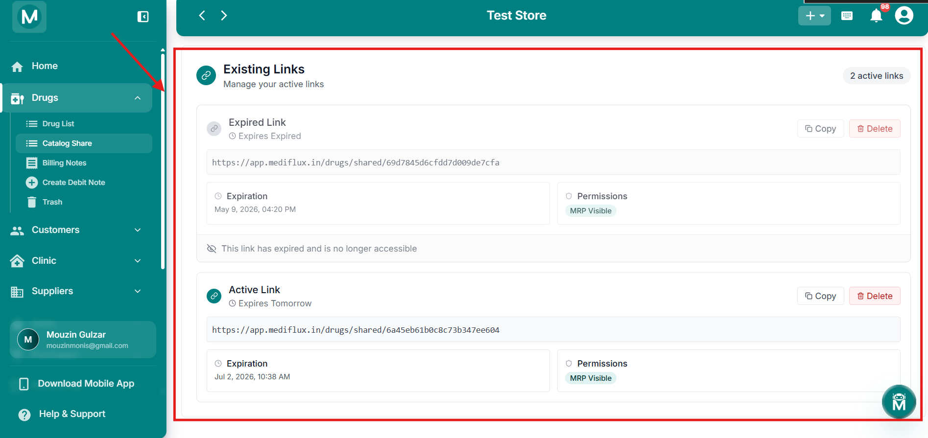 Existing Links